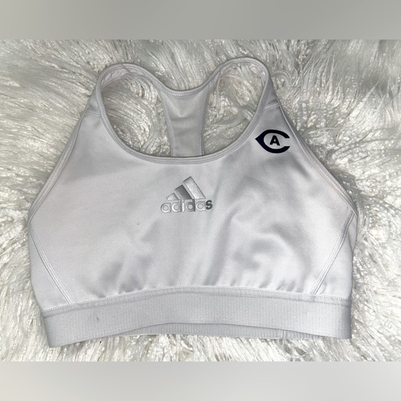 adidas Tops - Adidas White Logo Sports Bra, no size tag